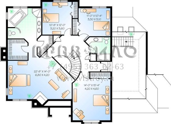 Проект двухэтажного дома с гаражом на две машины в английском стиле S5-379 (034-00495)