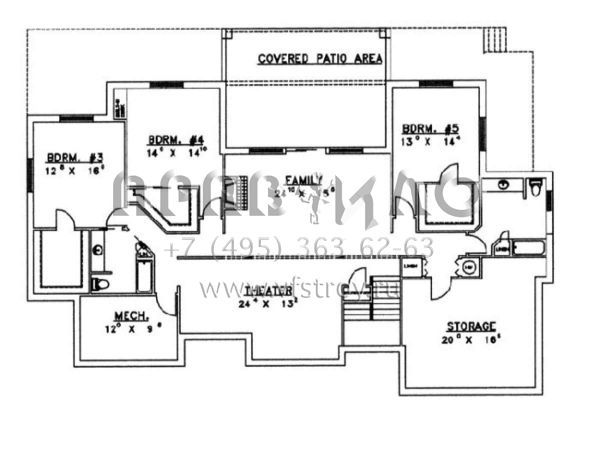 Проект одноэтажного дома с гаражом на три и более машин в современном стиле S5-541 (039-00306)