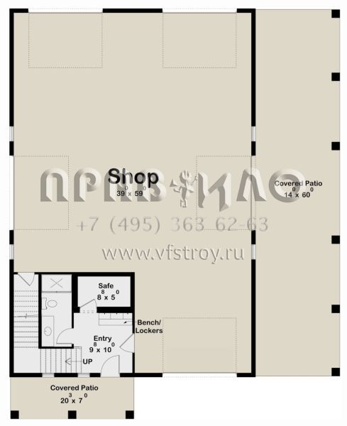 Проект двухэтажного дома с гаражом на три и более машин в стиле БарнХаус S5-239 (963-00802)