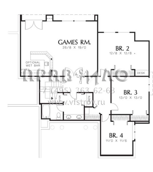 Проект одноэтажного дома с гаражом на три и более машин в прибрежном стиле S5-347 (2559-00149)