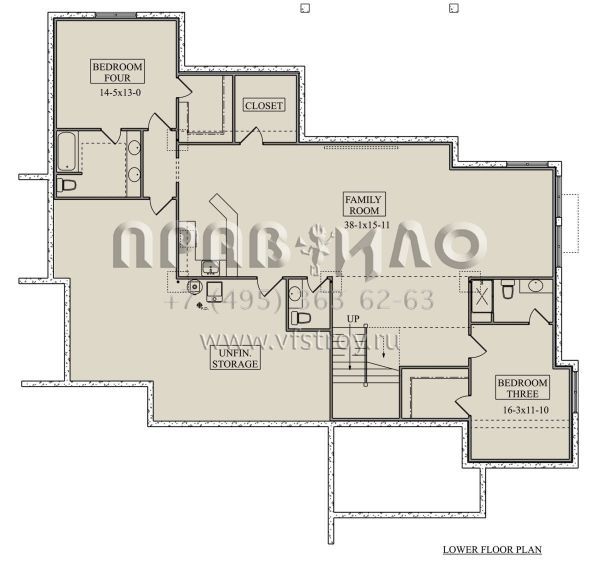Проект одноэтажного дома с гаражом на три и более машин в современном стиле S5-234 (5631-00213)