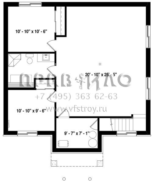 Проект одноэтажного дома без гаража в современном стиле S5-102 (034-01273)
