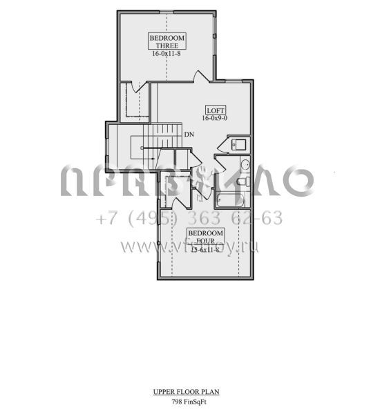 Проект дома на склоне с большой открытой террасой и гаражом на две машины в американском стиле S5-347 (5631-00233)