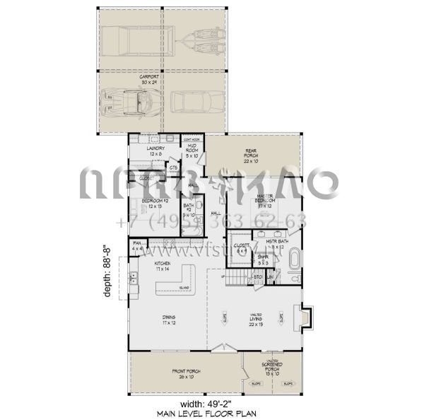 Проект двухэтажного дома с гаражом на три и более машин в современном стиле S5-255 (940-00659)