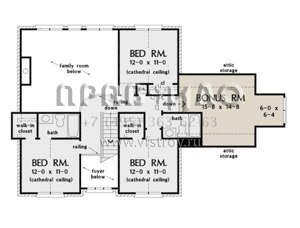 Проект двухэтажного дома с гаражом на две машины в стиле Ранчо S5-240 (2865-00086)