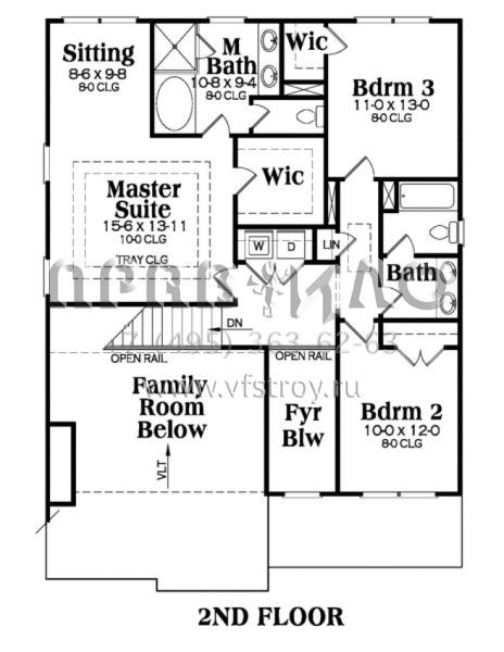 Проект двухэтажного дома с гаражом на две машины в стиле Ранчо S5-190 (009-00107)