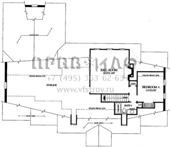 Проект двухэтажного дома с гаражом на две машины в стиле Ранчо S5-206 (7922-00108)