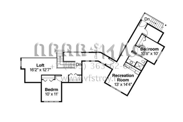 Проект двухэтажного дома с гаражом на две машины в стиле Ранчо S5-264 (035-00691)