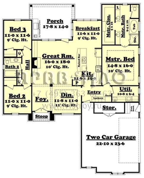 Проект одноэтажного дома с гаражом на две машины в английском стиле S5-180 (041-00120)