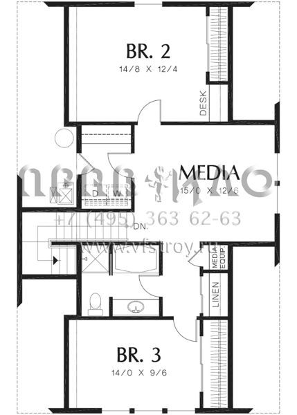 Проект двухэтажного дома без гаража в скандинавском стиле S5-176 (2559-00776)