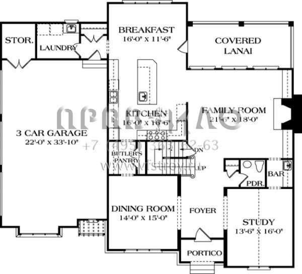 Проект двухэтажного дома с гаражом на три и более машин в современном стиле S5-511 (3323-00384)