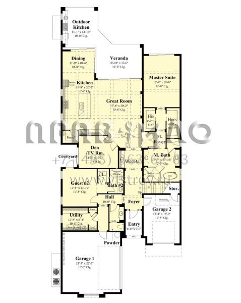 Проект двухэтажного дома с гаражом на три и более машин в прибрежном стиле S5-361 (8436-00109)