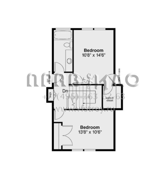 Проект двухэтажного дома с гаражом на две машины в стиле Ранчо S5-147 (035-01004)