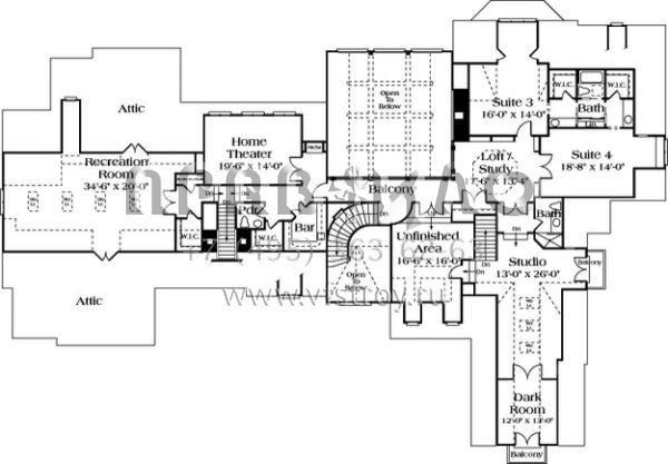 Проект двухэтажного дома с гаражом на три и более машин в стиле Ранчо S5-952 (3323-00529)