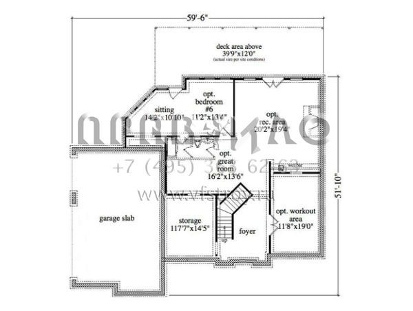 Проект двухэтажного особняка с цокольным этажом и гаражом на три машины S5-364 (957-00026)