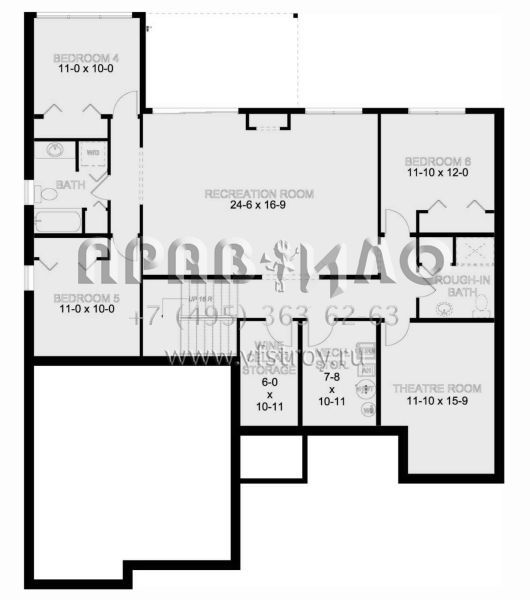 Проект одноэтажного дома с гаражом на две машины в прибрежном стиле S5-307 (2699-00009)