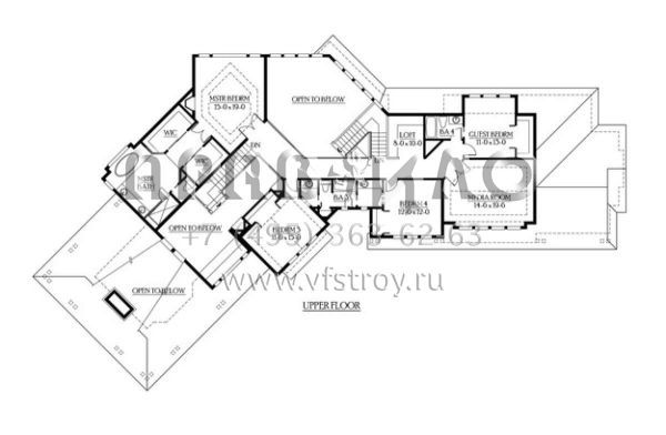 Проект двухэтажного дома с гаражом на три и более машин в стиле Ранчо S5-432 (341-00270)