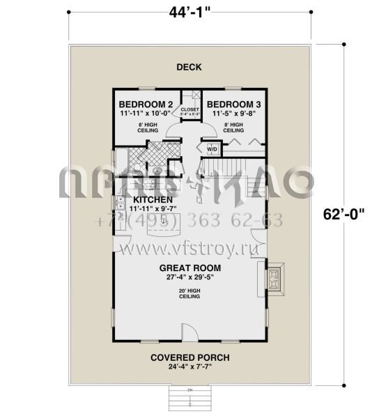 Проект двухэтажного дома без гаража в стиле Ранчо S5-148 (036-00271)