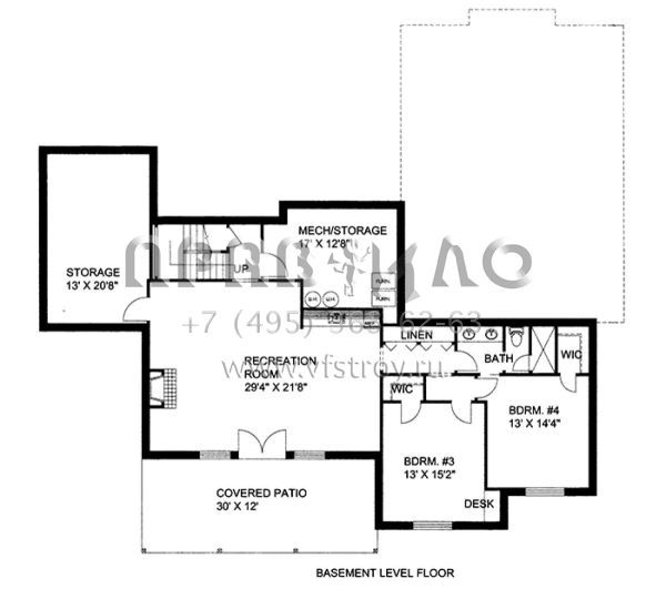 Проект одноэтажного дома с гаражом на три и более машин в американском стиле S5-380 (039-00565)