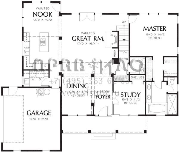 Проект двухэтажного дома с гаражом на две машины в классическом стиле S5-238 (2559-00320)
