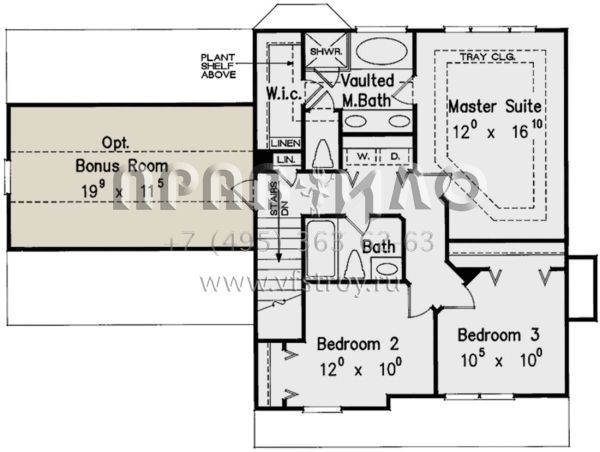Проект двухэтажного дома с гаражом на две машины в стиле Ранчо S5-140 (8594-00136)