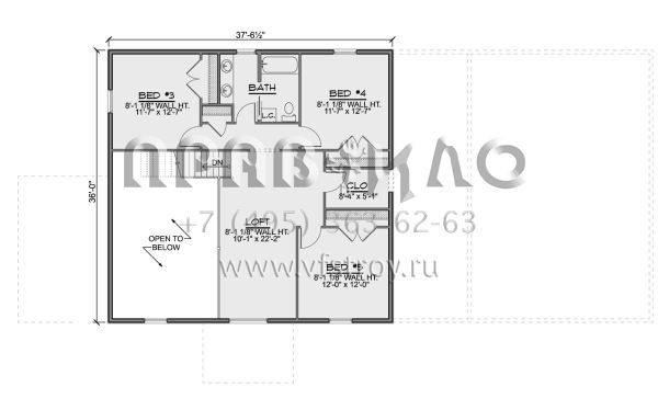 Проект двухэтажного дома с гаражом на три и более машин в стиле БарнХаус S5-255 (5032-00140)