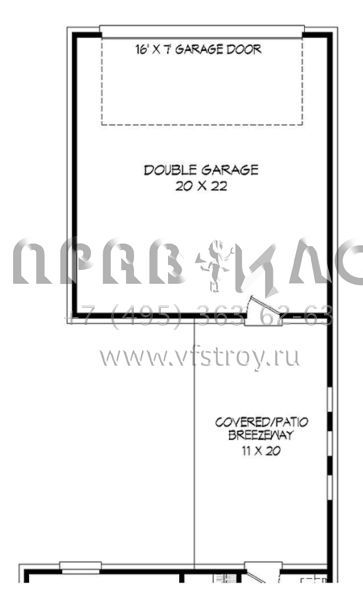 Проект двухэтажного дома с гаражом на две машины в стиле Ранчо S5-201 (940-00031)