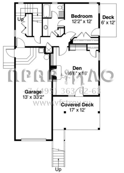 Проект двухэтажного дома с гаражом на одну машину в современном стиле S5-190 (035-00403)