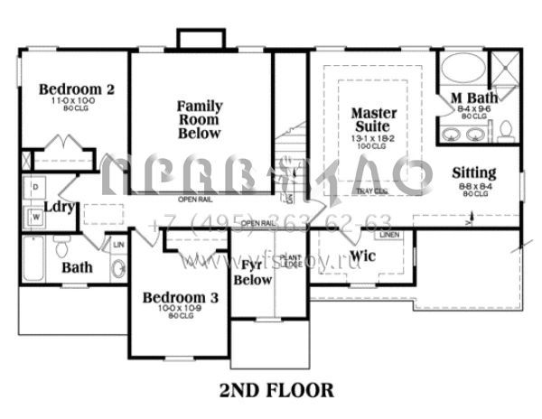 Проект двухэтажного дома с гаражом на две машины в стиле Ранчо S5-169 (009-00057)