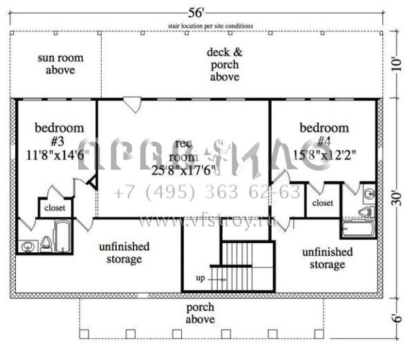Проект одноэтажного дома с гаражом на две машины в стиле Ранчо S5-266 (957-00012)