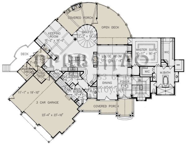 Проект двухэтажного дома с гаражом на три и более машин в стиле Шале S5-335 (699-00185)