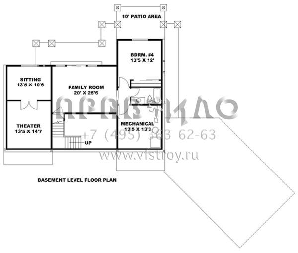 Проект трехэтажного дома с гаражом на три и более машин в современном стиле S5-343 (039-00676)