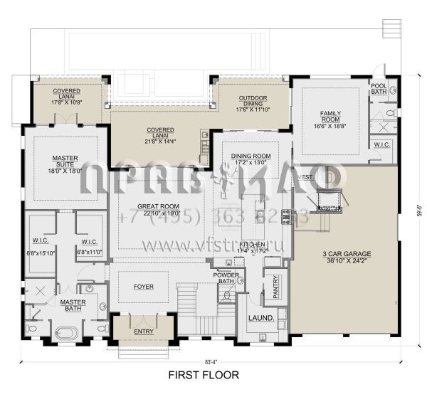 Проект двухэтажного дома с гаражом на три и более машин в прибрежном стиле S5-506 (5565-00168)