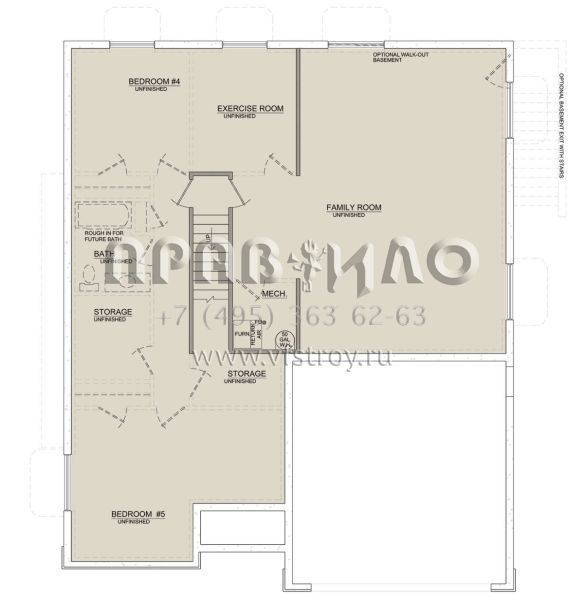 Проект одноэтажного дома с гаражом на две машины в стиле Ранчо S5-140 (8768-00121)