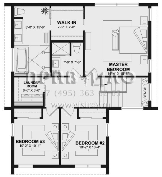 Проект двухэтажного дома без гаража в современном стиле S5-313 (034-01326)