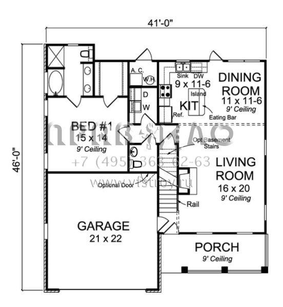 Проект двухэтажного дома с гаражом на две машины в современном стиле S5-144 (4848-00042)