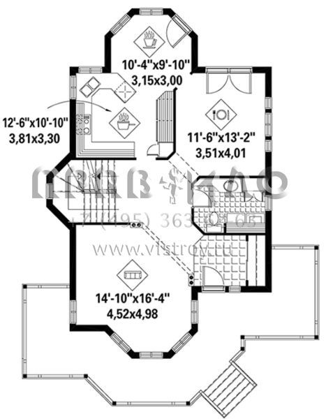 Проект двухэтажного дома без гаража в английском стиле S5-172 (6146-00224)