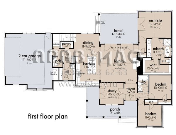 Проект одноэтажного дома с гаражом на две машины в современном стиле S5-162 (9401-00109)