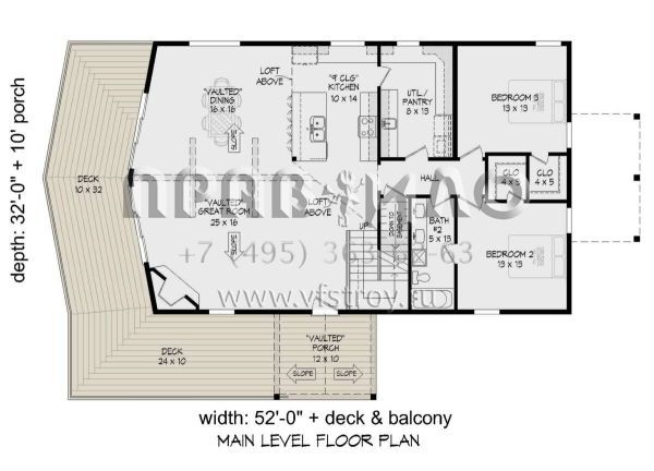 Проект двухэтажного дома без гаража в стиле Шале S5-358 (940-00609)