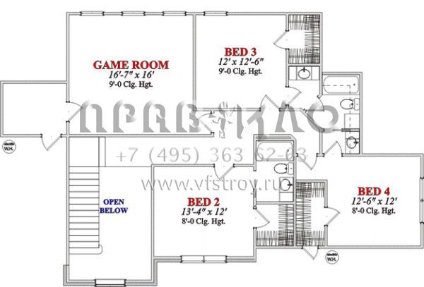 Проект двухэтажного дома с гаражом на две машины в стиле Ранчо S5-332 (1070-00111)