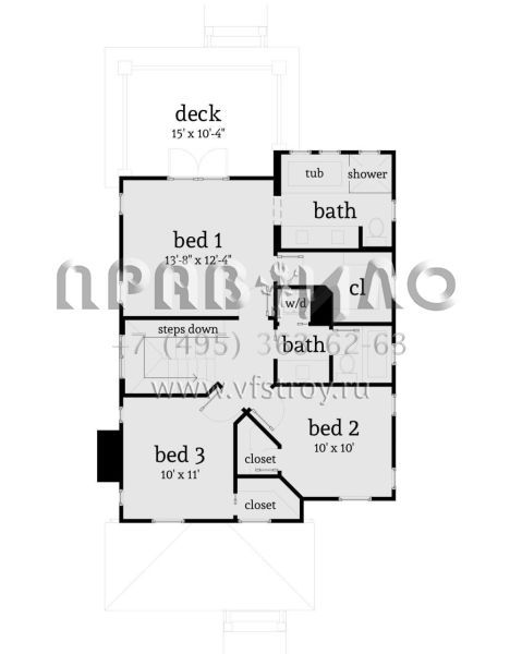 Проект двухэтажного дома с гаражом на две машины в американском стиле S5-147 (028-00154)