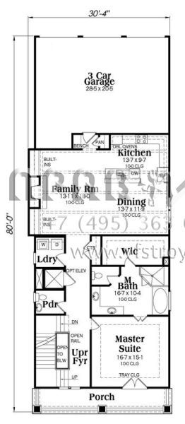 Проект двухэтажного дома с гаражом на три и более машин в американском стиле S5-301 (009-00257)