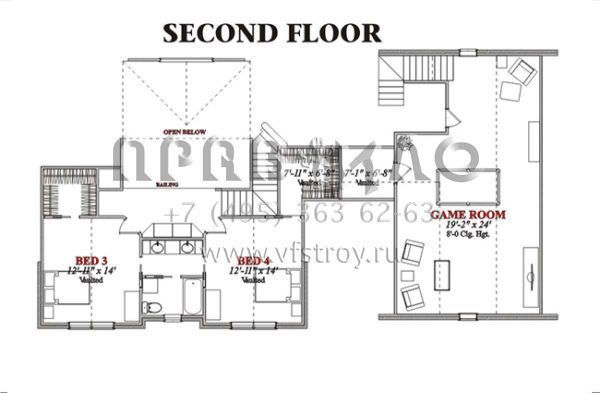 Проект одноэтажного дома с гаражом на две машины в стиле Ранчо S5-266 (1070-00051)