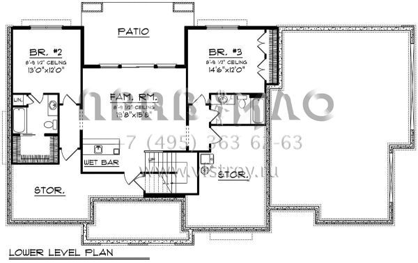 Проект одноэтажного дома с гаражом на три и более машин в скандинавском стиле S5-277 (1020-00156)