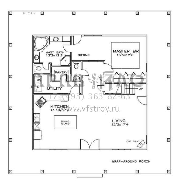 Проект двухэтажного дома без гаража в современном стиле S5-178 (6471-00037)