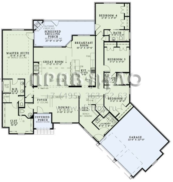 Проект одноэтажного дома с гаражом на две машины в английском стиле S5-235 (110-01002)