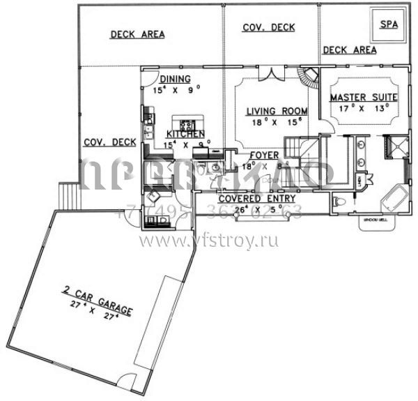 Проект одноэтажного дома с гаражом на две машины в скандинавском стиле S5-252 (039-00454)