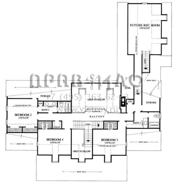 Проект двухэтажного дома с гаражом на две машины в стиле Ранчо S5-336 (7922-00199)