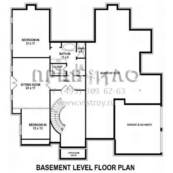 Проект двухэтажного дома с гаражом на три и более машин в английском стиле S5-765 (053-02151)