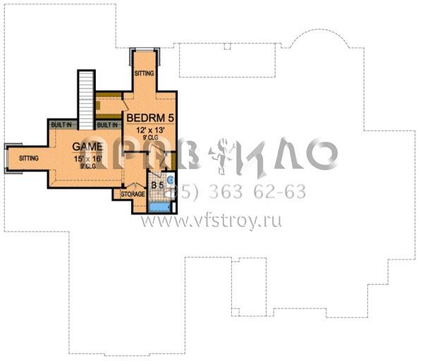 Проект одноэтажного дома с гаражом на три и более машин в стиле Ранчо S5-444 (5445-00224)